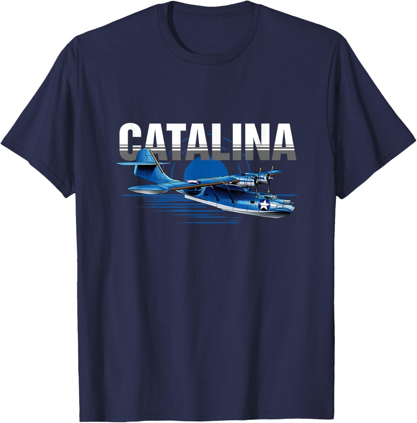Vintage Military Aviation Flying Boat T-Shirt - T-Shirt | Navy