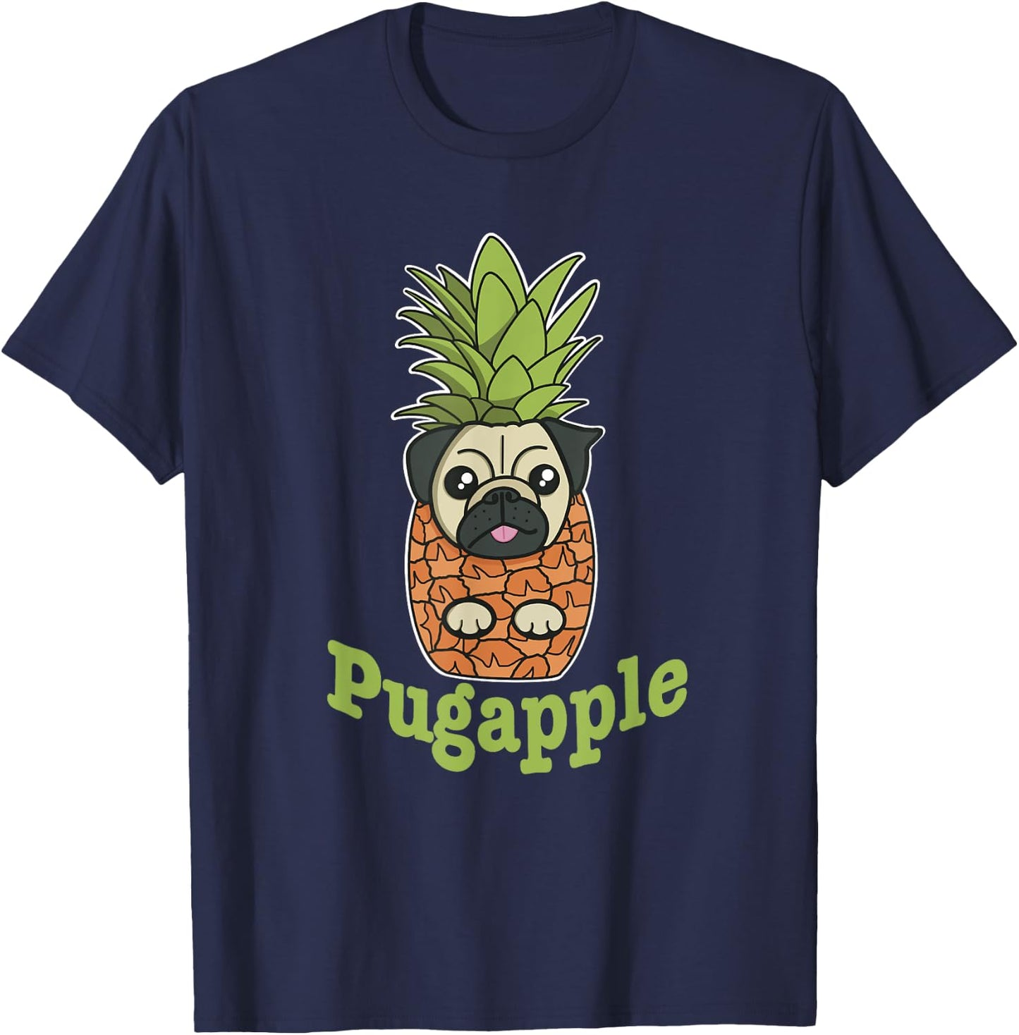 Pug And Pineapple Lovers Pugapple Dog Men Women Girls Kids T-Shirt - T-Shirt | Navy