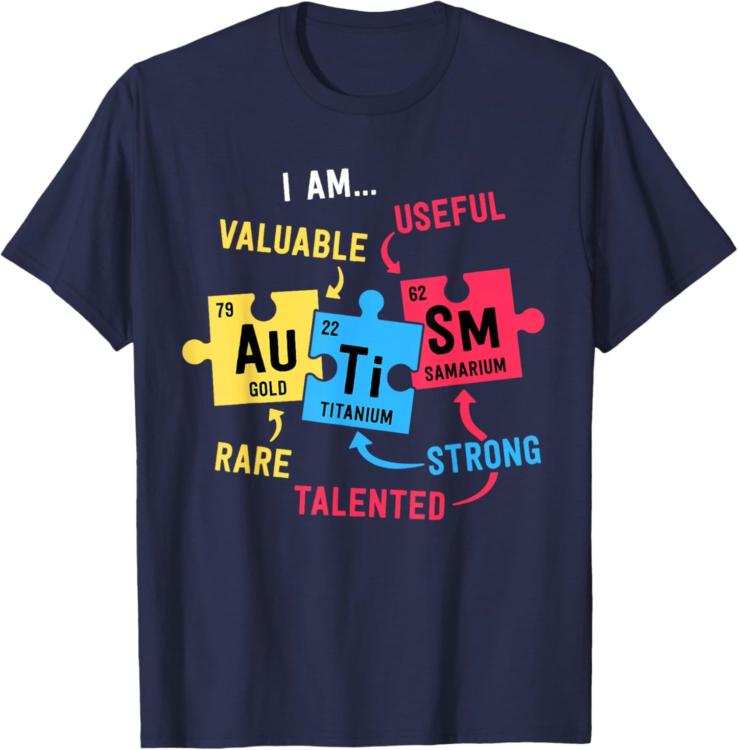 Autism Awareness Shirts Men Boys Periodic Table Elements T-Shirt - T-Shirt | Navy