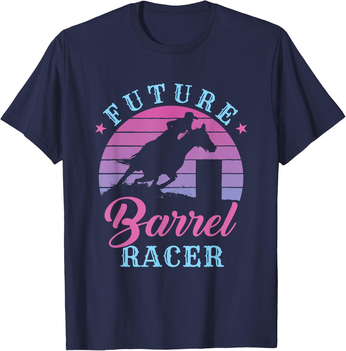 Future Barrel Racer Cute Cowgirl Western Barrel Racing T-Shirt - T-Shirt | Navy