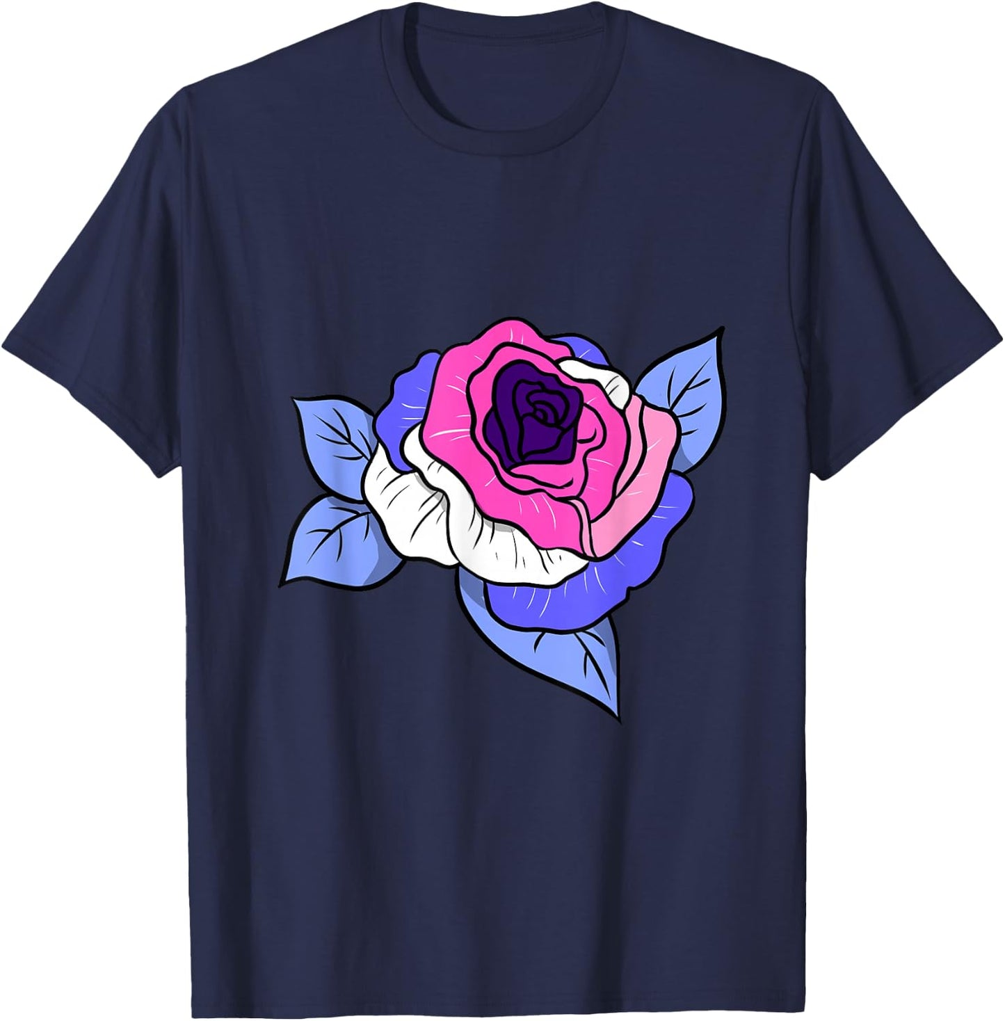 Omnisexual Rose Omnisexual Pride T-Shirt - T-Shirt | Navy