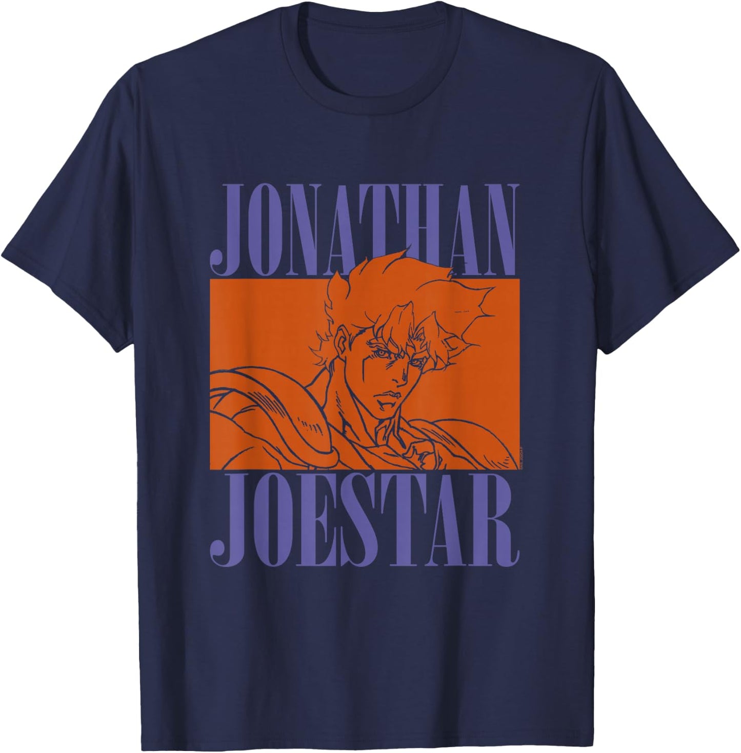 JoJo Part 1 Phantom Blood Jonathan Joestar Orange Stencil T-Shirt - T-Shirt | Navy