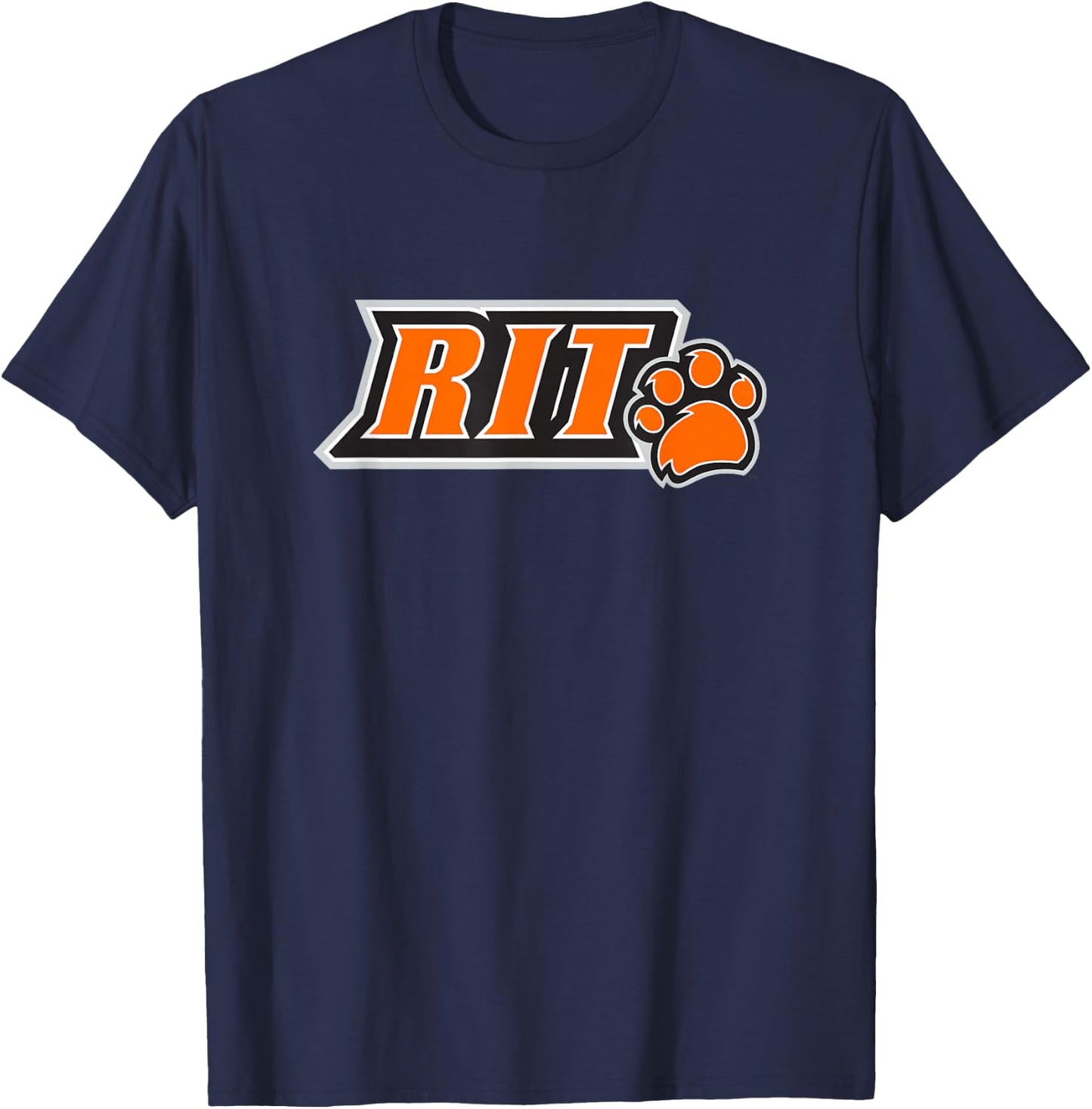 Rochester Institute of Technology -- Steve State RIT Tigers Paw Logo T-Shirt - T-Shirt | Navy