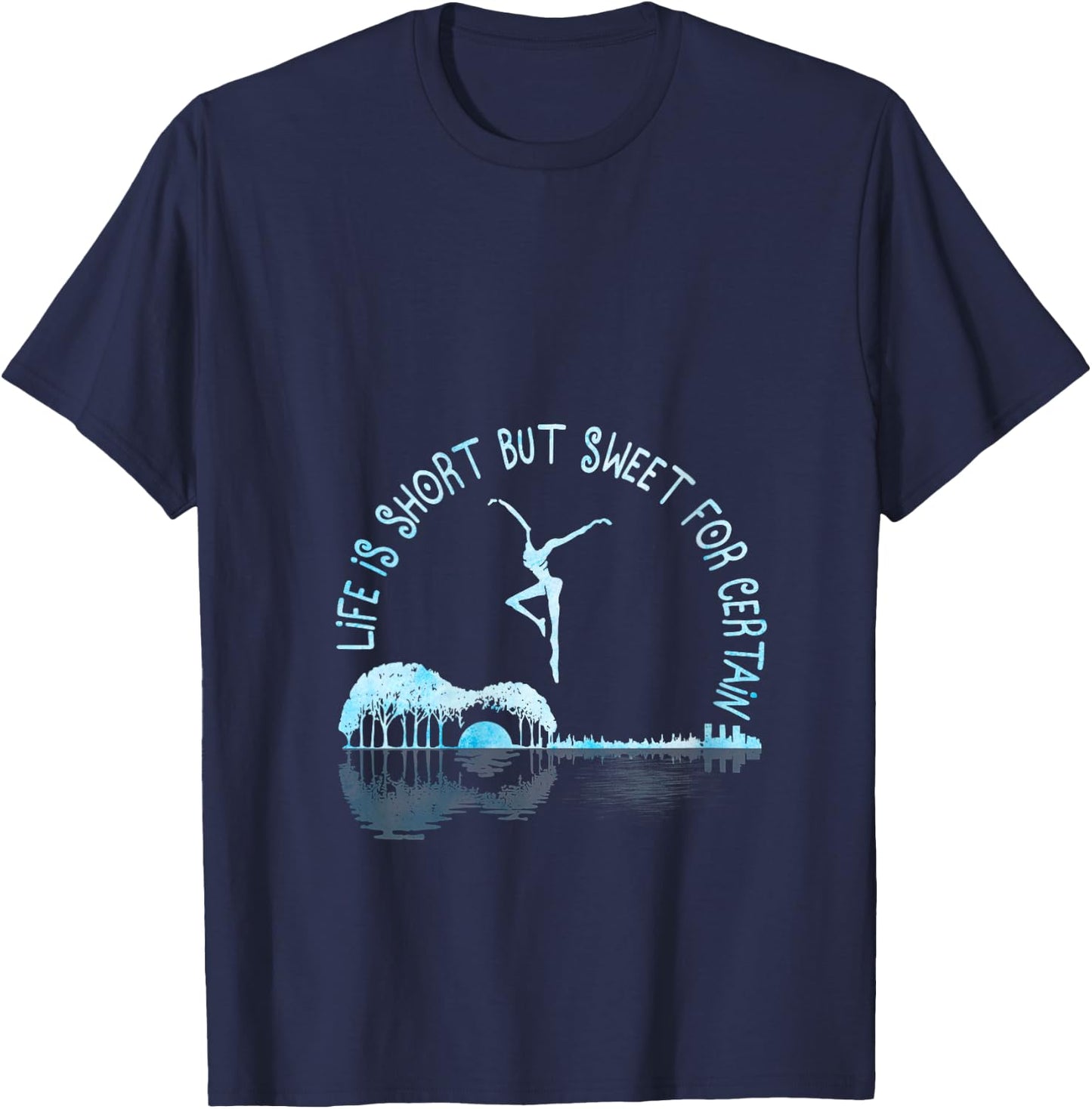 Music Lover Life Is Short But Sweet For Certain Guitar V-Neck T-Shirt - T-Shirt | Navy