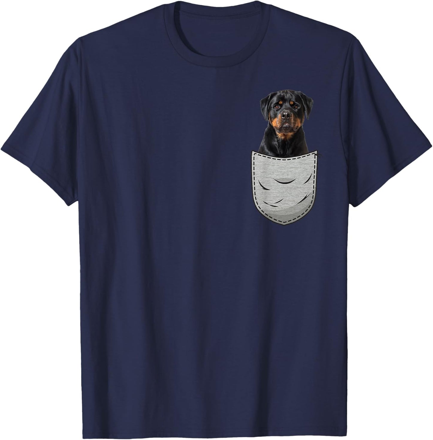 Rottweiler in The Chest Pocket for Dog Owners T-Shirt - T-Shirt | Navy