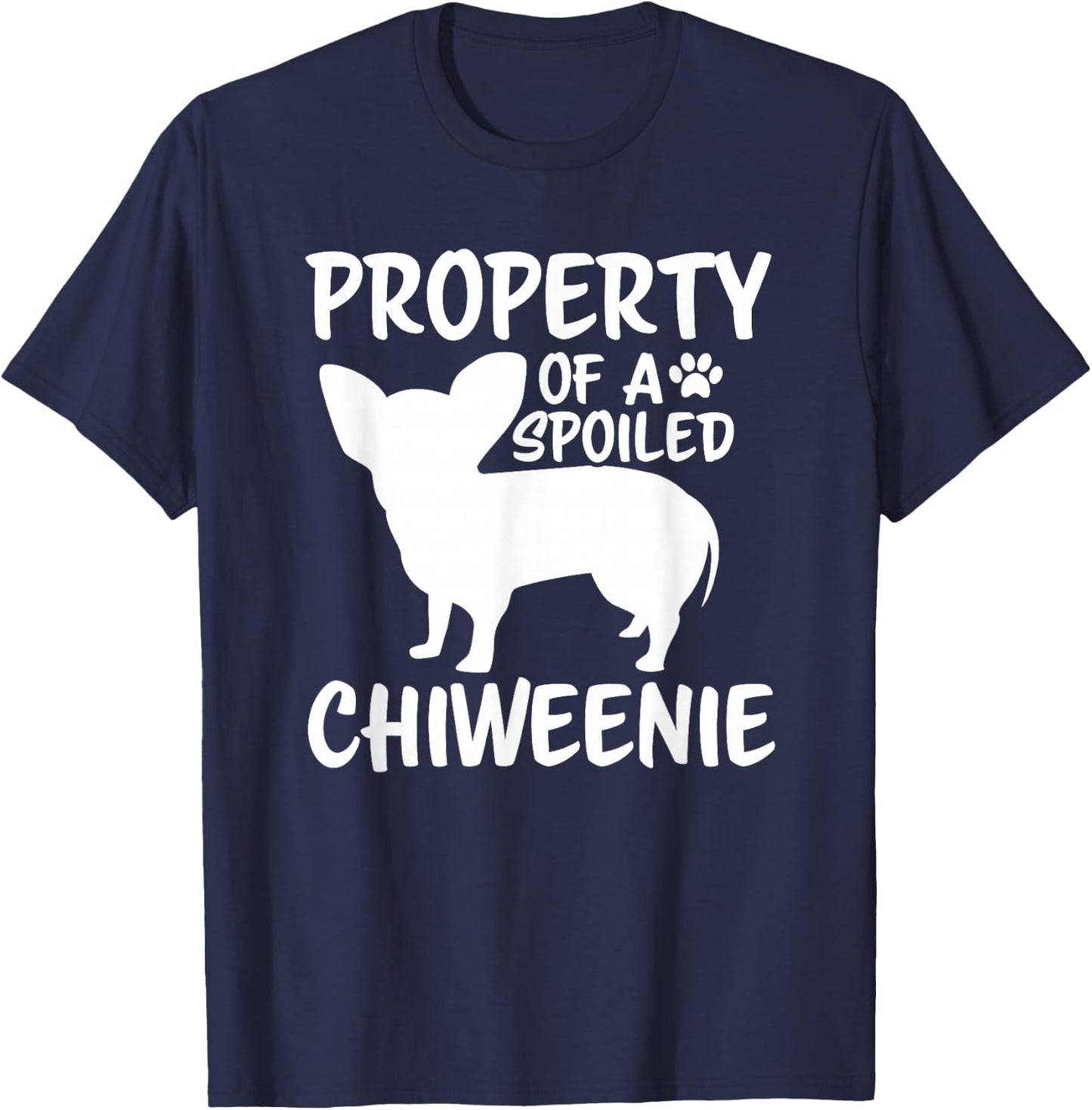 Chiweenie Mom Dad Cute and Funny Property Dog Owner T-Shirt - T-Shirt | Navy