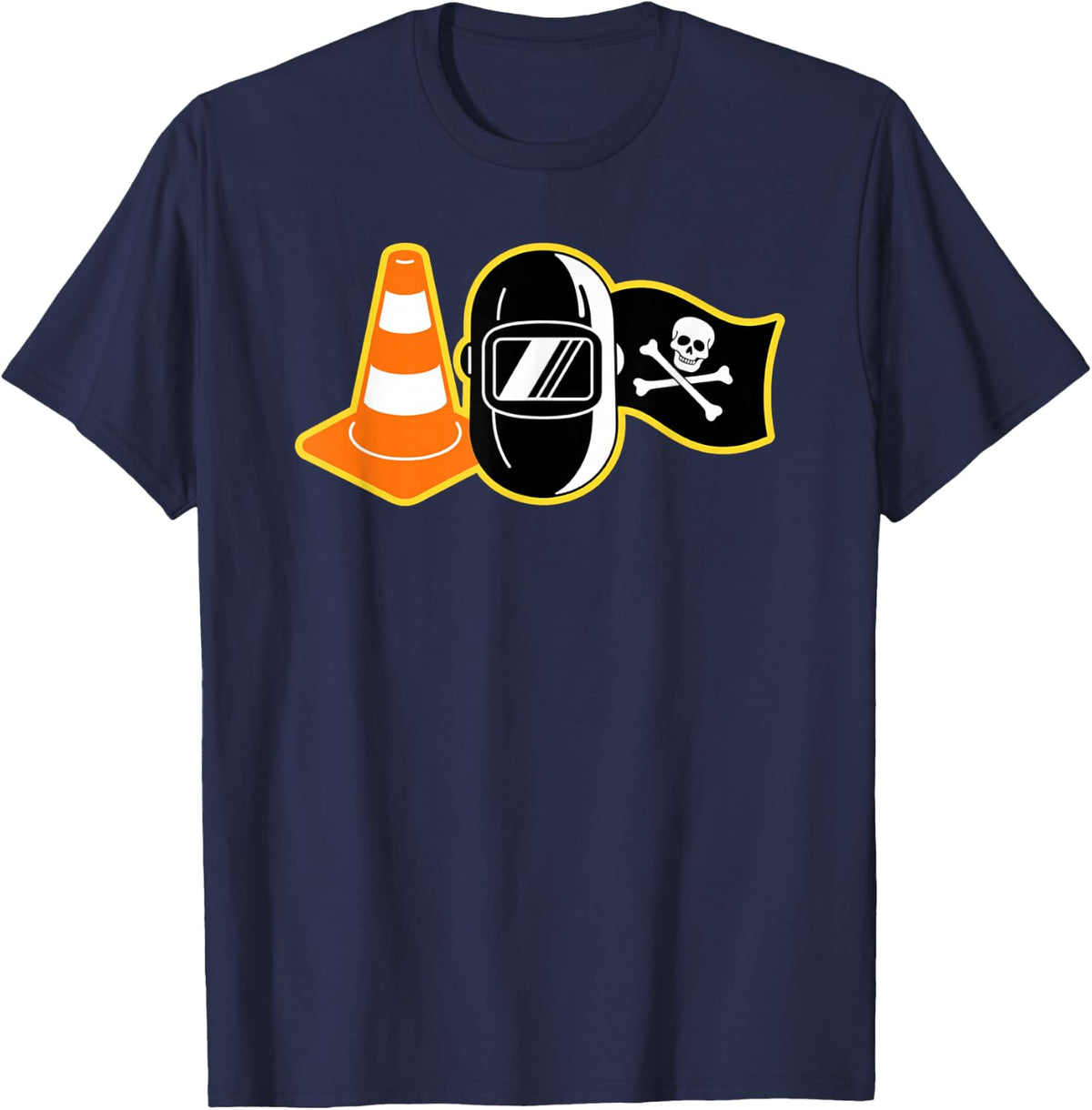 Pittsburgh, Hoist The Traffic Cone 3 Icons Funny Welder T-Shirt - T-Shirt | Navy