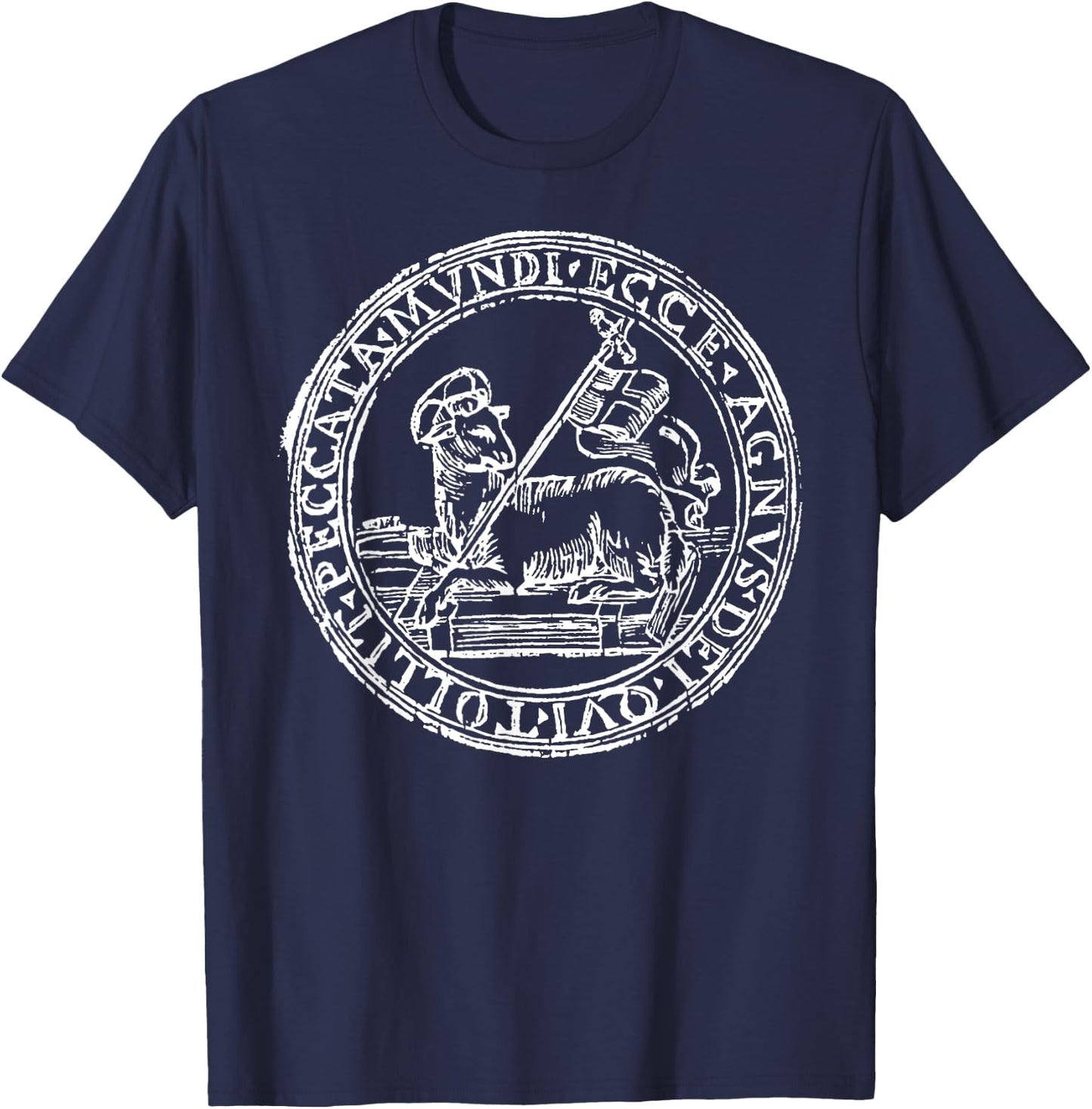 Agnus Dei Lamb God Christian Symbol T-Shirt - T-Shirt | Navy