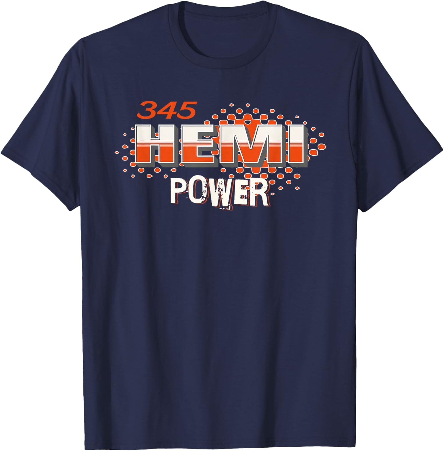 345 Hemi Power Muscle Car Design T-Shirt - T-Shirt | Navy