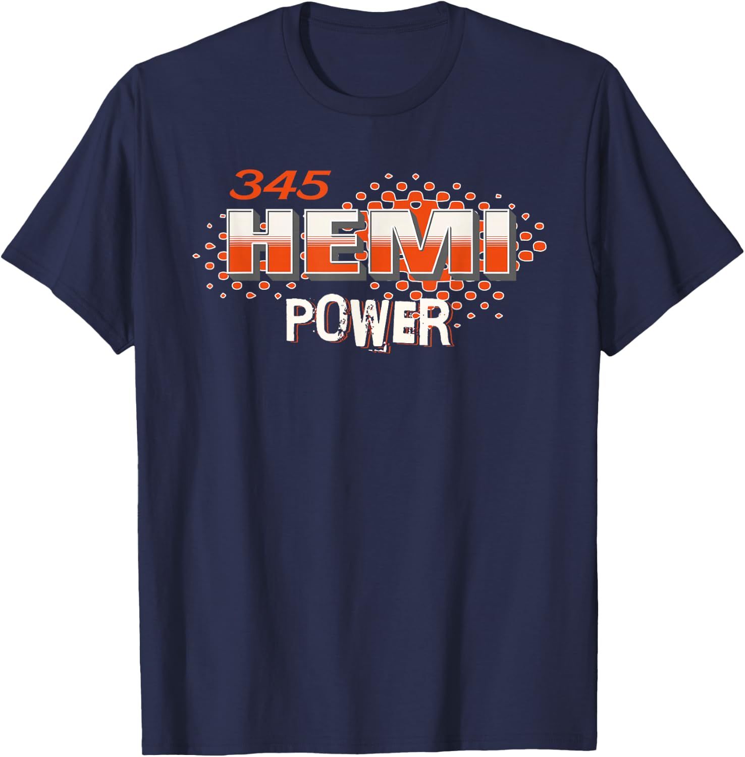 345 Hemi Power Muscle Car Design T-Shirt - T-Shirt | Navy