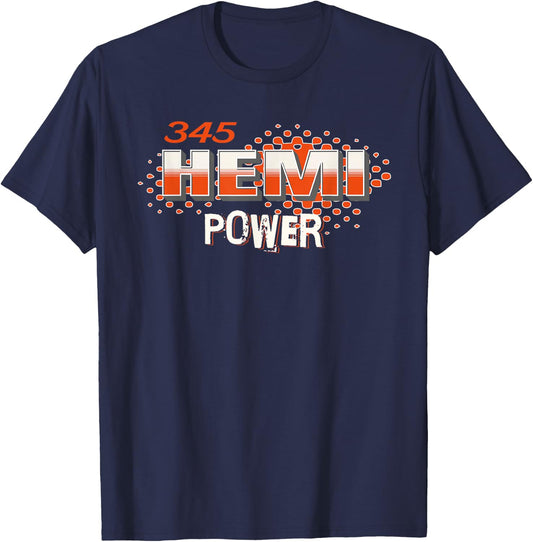 345 Hemi Power Muscle Car Design T-Shirt - T-Shirt | Navy