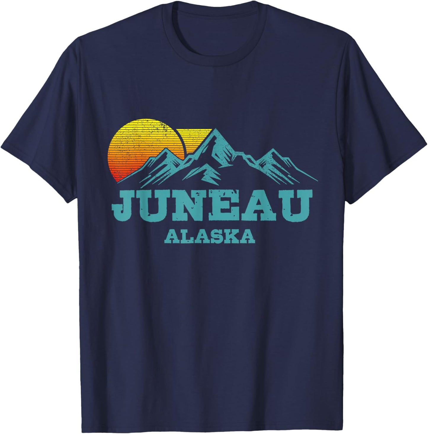 Juneau Alaska Vintage Souvenir T-Shirt - T-Shirt | Navy