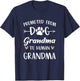 Promoted From Dog Grandma To Human Grandma Grandmother T-Shirt - T-Shirt | Navy