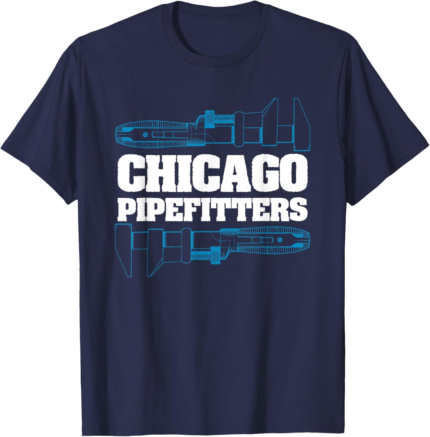 Proud Chicago Pipefitter Plumbing T Shirt T-Shirt - T-Shirt | Navy