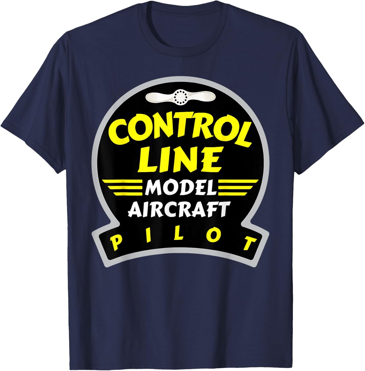 Control Line Model Aircraft Pilot T-Shirt - T-Shirt | Navy