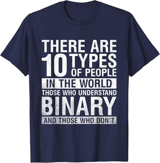 Funny informative binary code computer programmer T-Shirt - T-Shirt | Navy