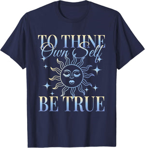 Shakespeare Quote To Thine Own Self Be True T-Shirt - T-Shirt | Navy