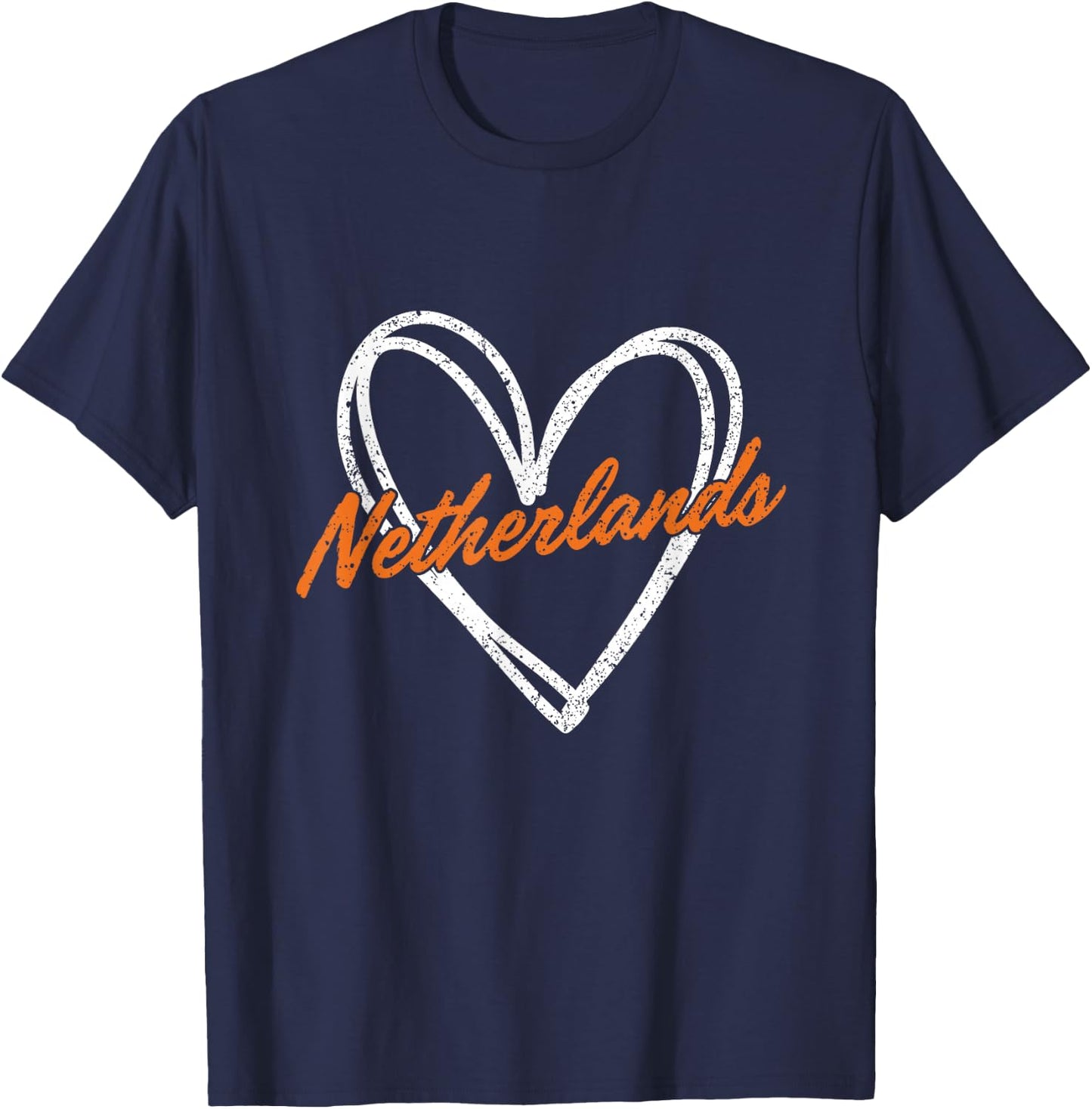 Netherlands Heart Vintage Retro Gift Women Kids T-Shirt - T-Shirt | Navy