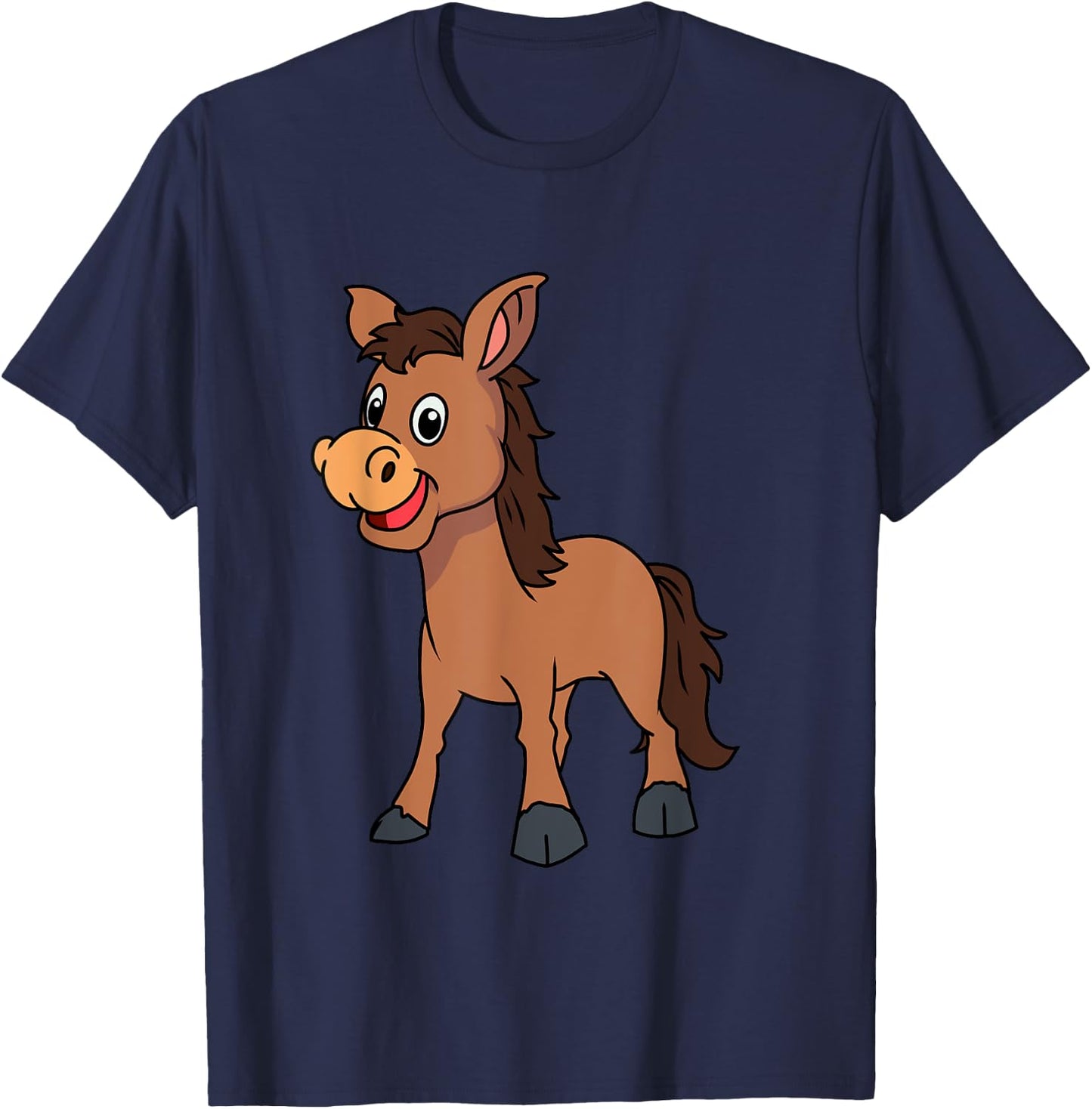 Cute Donkey Horse Pony Children Hoofed Animals Toddlers Child T-Shirt - T-Shirt | Navy