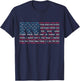 List 46 US Presidents of the United States Fun History Flag T-Shirt - T-Shirt | Navy