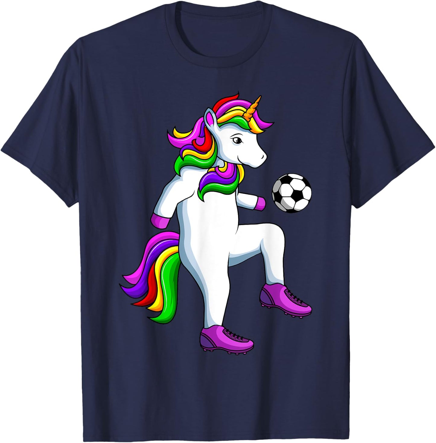 Soccer Girl Unicorn Youth Women Players T-Shirt - T-Shirt | Navy