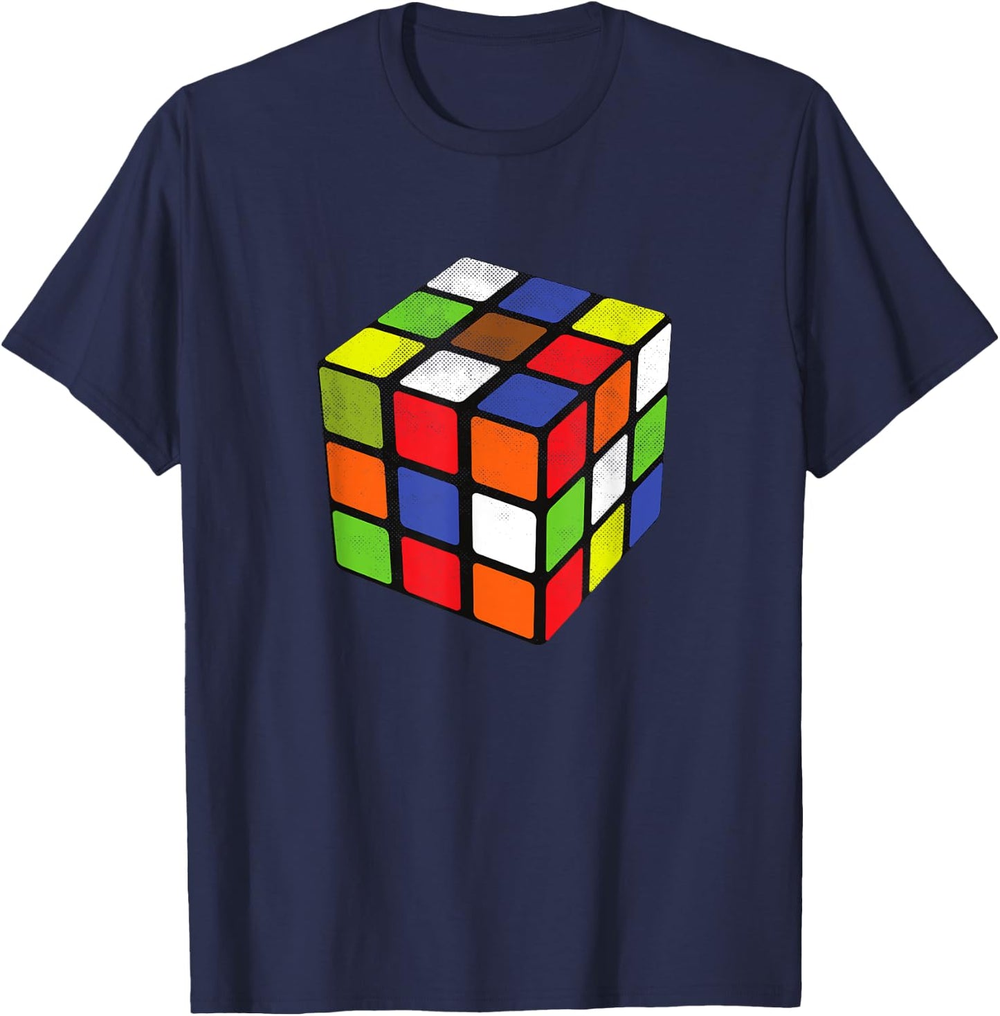 Rubiks Cuber Speed Cubing 80's Vintage 3x3 Cube Game Puzzle T-Shirt - T-Shirt | Navy