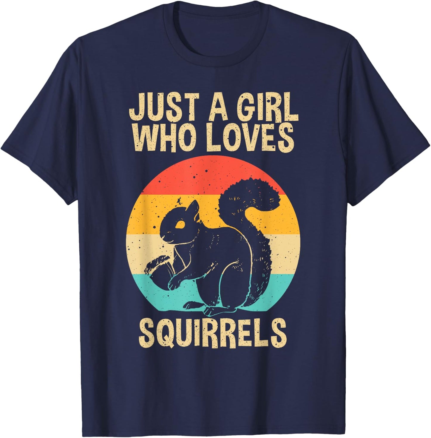 Funny Squirrel Designs For Girls Women Mom Chipmunk Lovers T-Shirt - T-Shirt | Navy