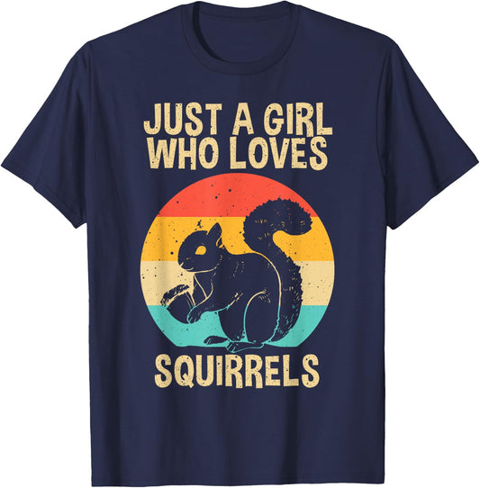 Funny Squirrel Designs For Girls Women Mom Chipmunk Lovers T-Shirt - T-Shirt | Navy