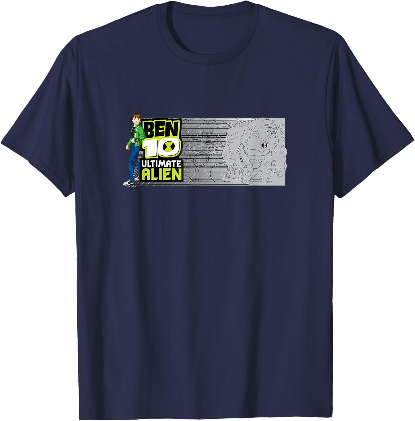 Ben 10 Ultimate Alien: Cosmic Destruction Humungousaur Logo T-Shirt - T-Shirt | Navy