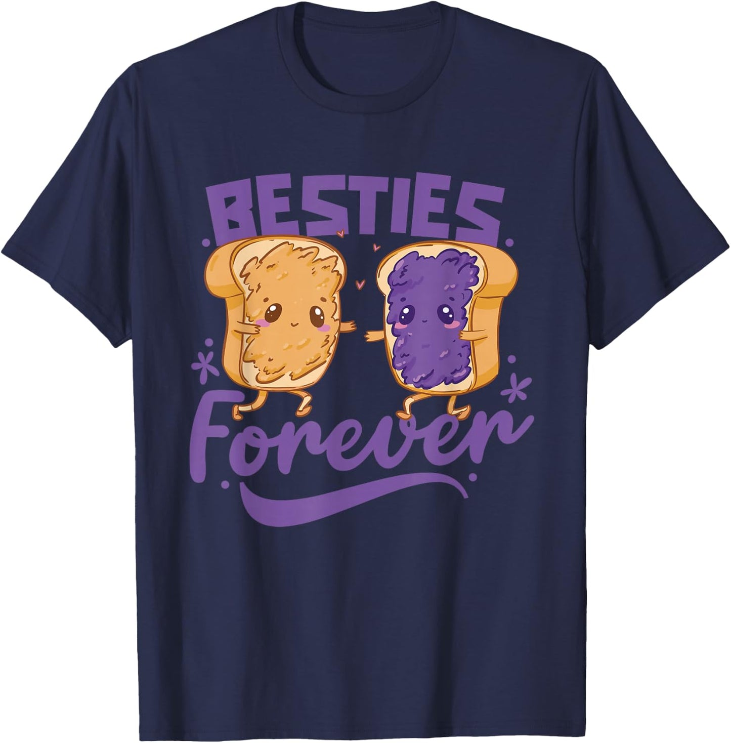 Besties Forever Cute Best Friend Friendship Bestie Besties T-Shirt - T-Shirt | Navy