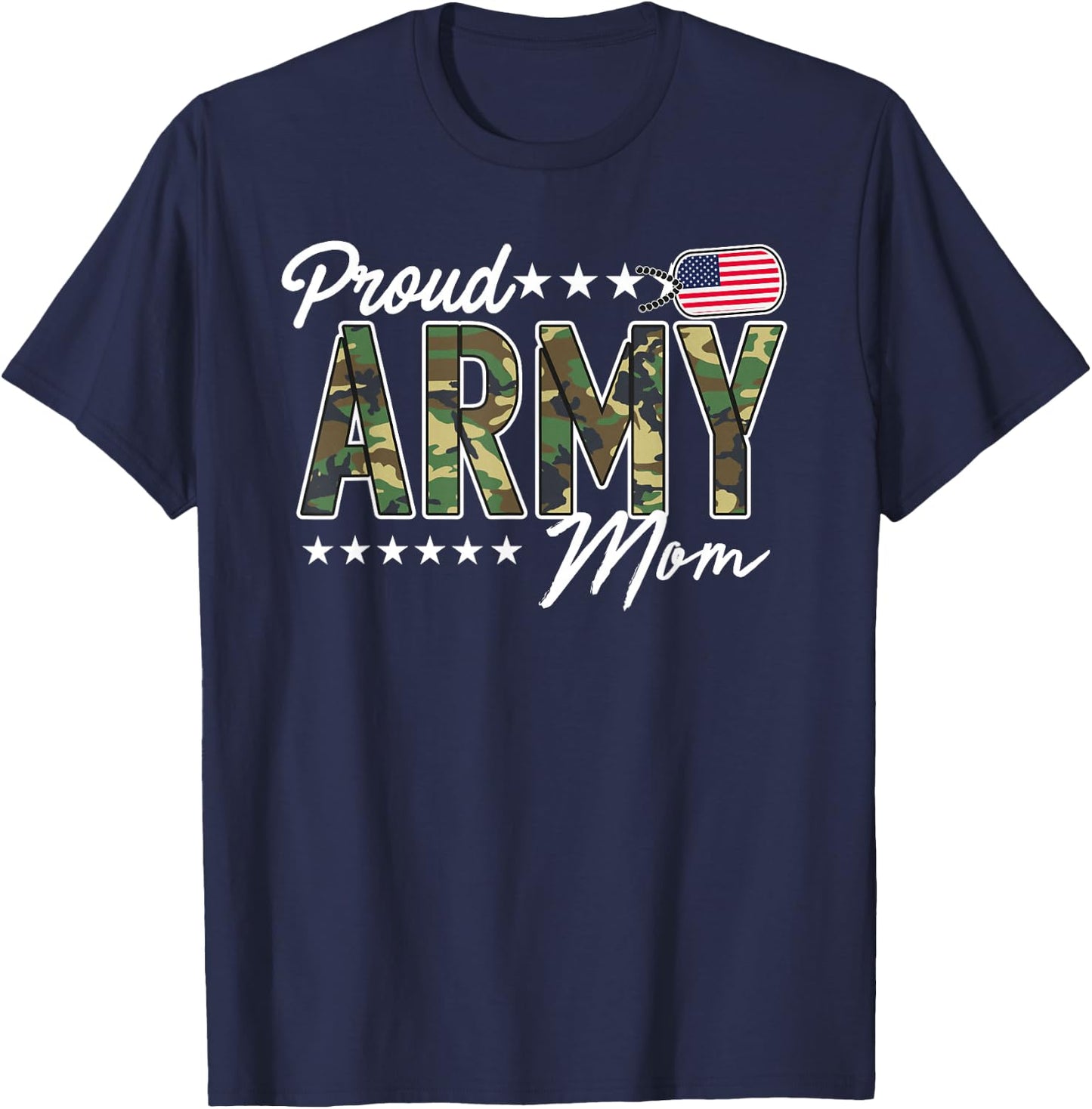 OCP Proud Army Mom for Mothers of Soldiers and Veterans T-Shirt - T-Shirt | Navy