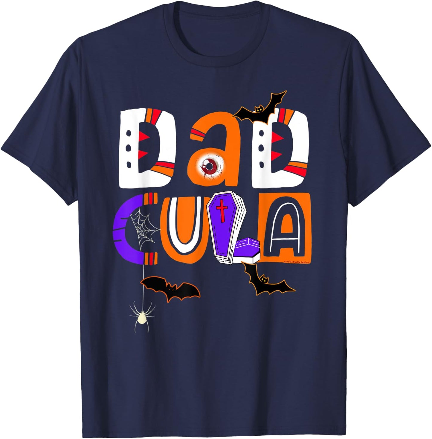 Fun Halloween Matching Couples DADCULA for Dad - Halloween T-Shirt - T-Shirt | Navy