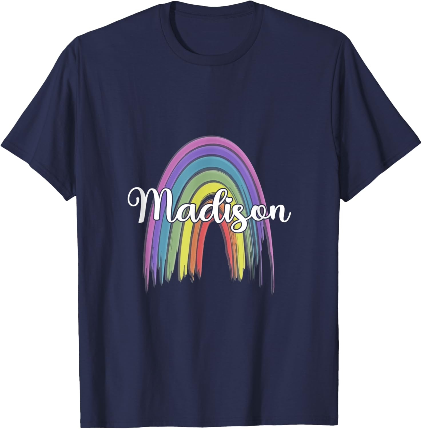 MADISON Rainbow Girls Custom Name T-Shirt - T-Shirt | Navy