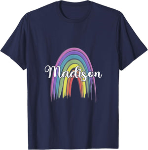 MADISON Rainbow Girls Custom Name T-Shirt - T-Shirt | Navy