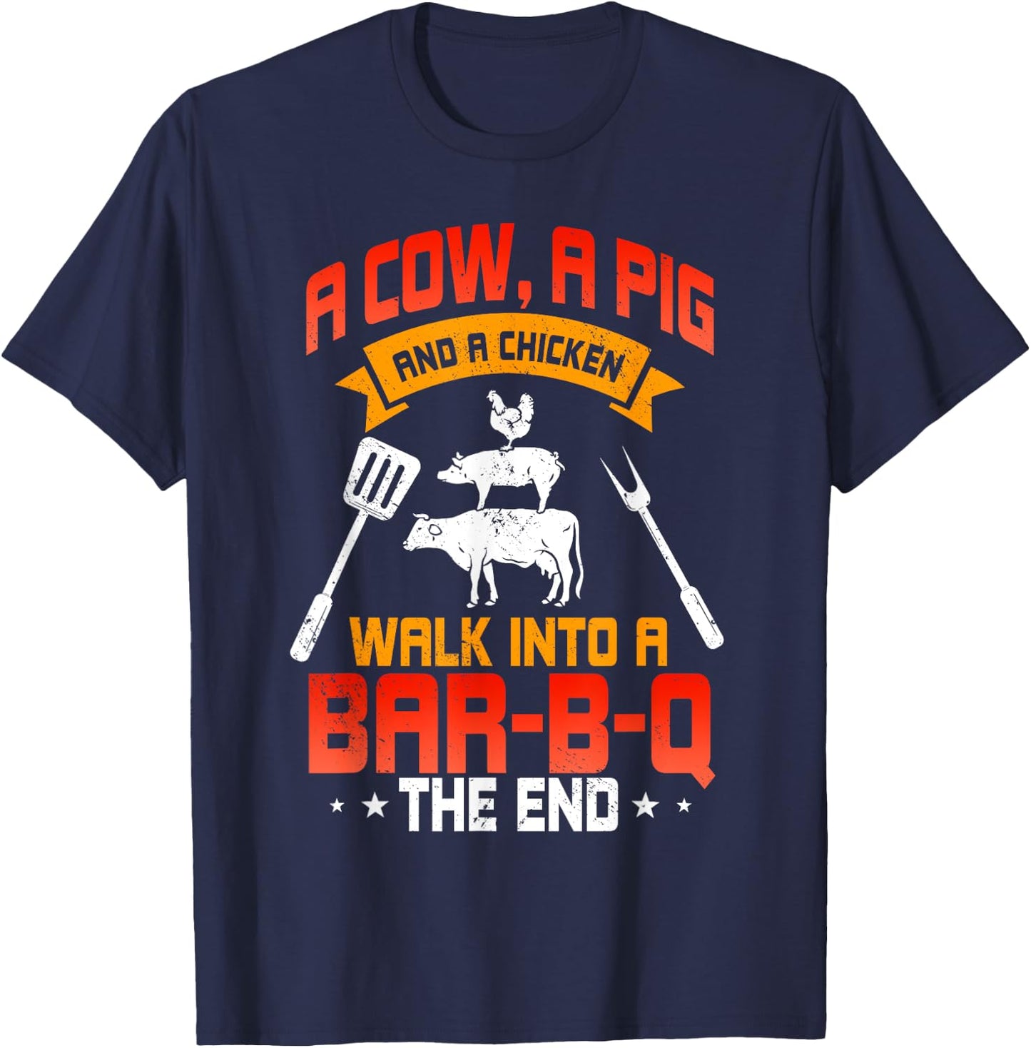 BBQ Grilling Lover Barbecue Chef Meat Grill Funny Cook T-Shirt - T-Shirt | Navy
