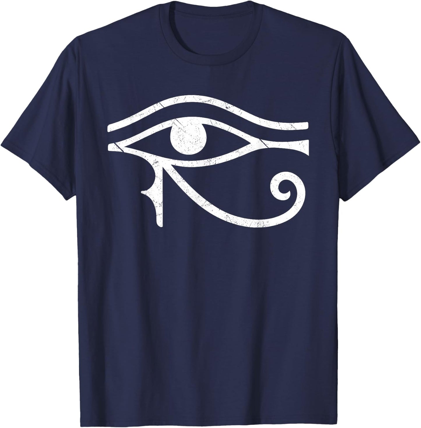 Funny Scary Eye Of Horus All Seeing Triangle Esoteric T-Shirt - T-Shirt | Navy