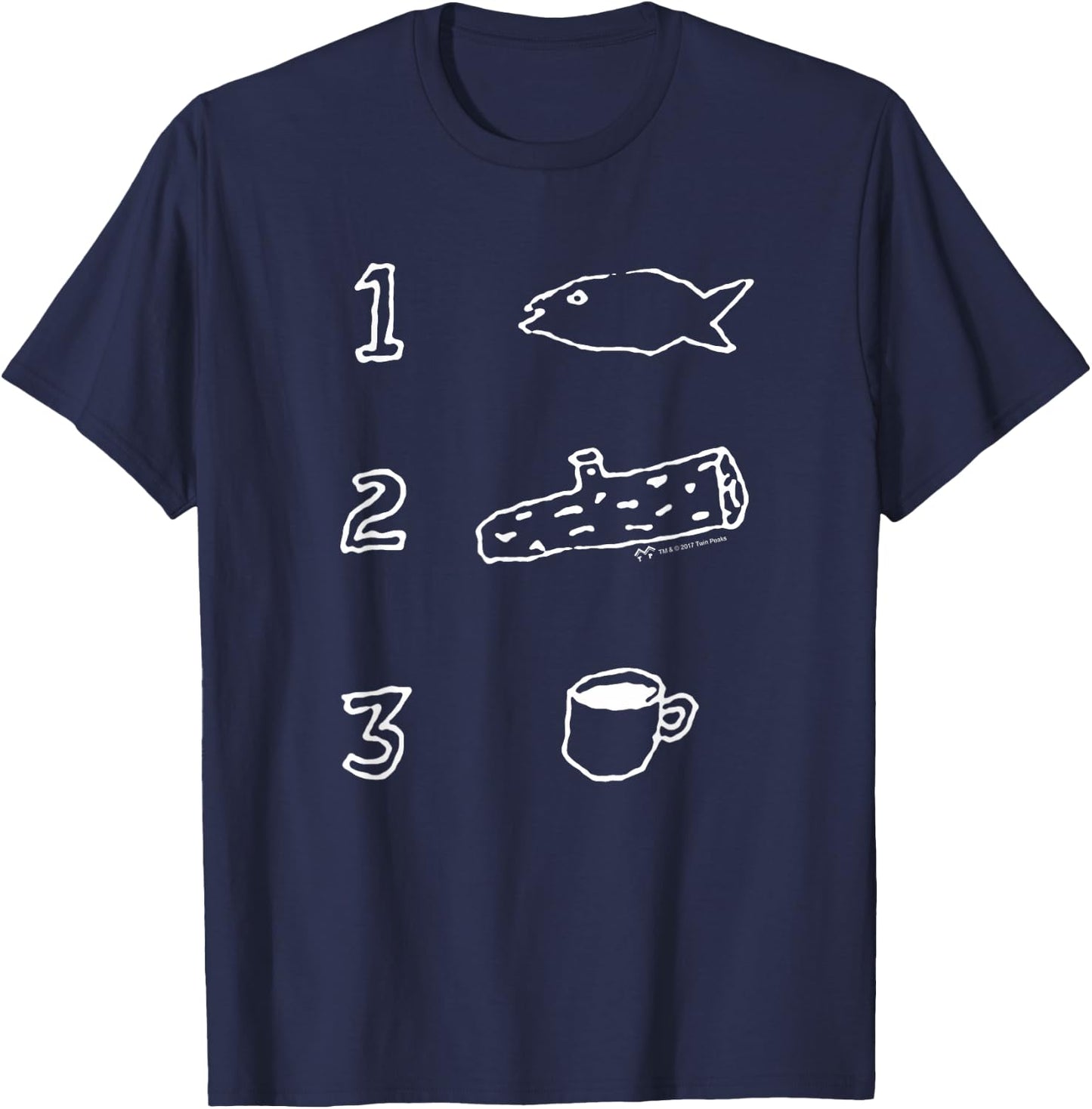 Twin Peaks Coffee Log Fish T-Shirt - T-Shirt | Navy