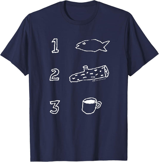 Twin Peaks Coffee Log Fish T-Shirt - T-Shirt | Navy