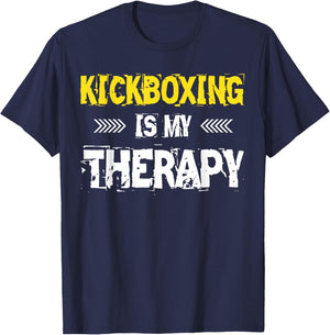Kickboxing Is My Therapy Kickbox T-Shirt - T-Shirt | Navy
