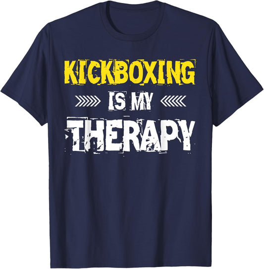 Kickboxing Is My Therapy Kickbox T-Shirt - T-Shirt | Navy