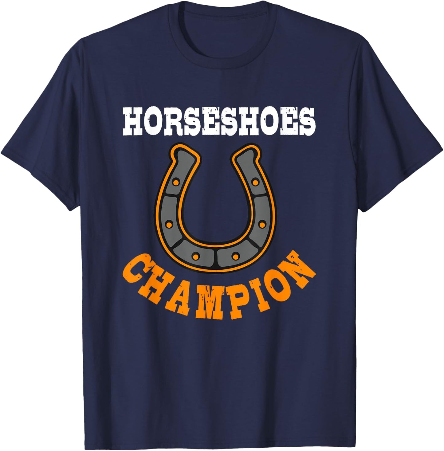 Horseshoes Champion Pitching Horse Lover Ferrier T-Shirt - T-Shirt | Navy