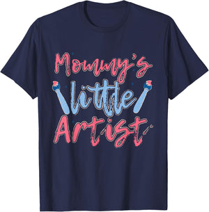 Mommy's Little Artist with paintbrush for Kids & Family T-Shirt - T-Shirt | Navy