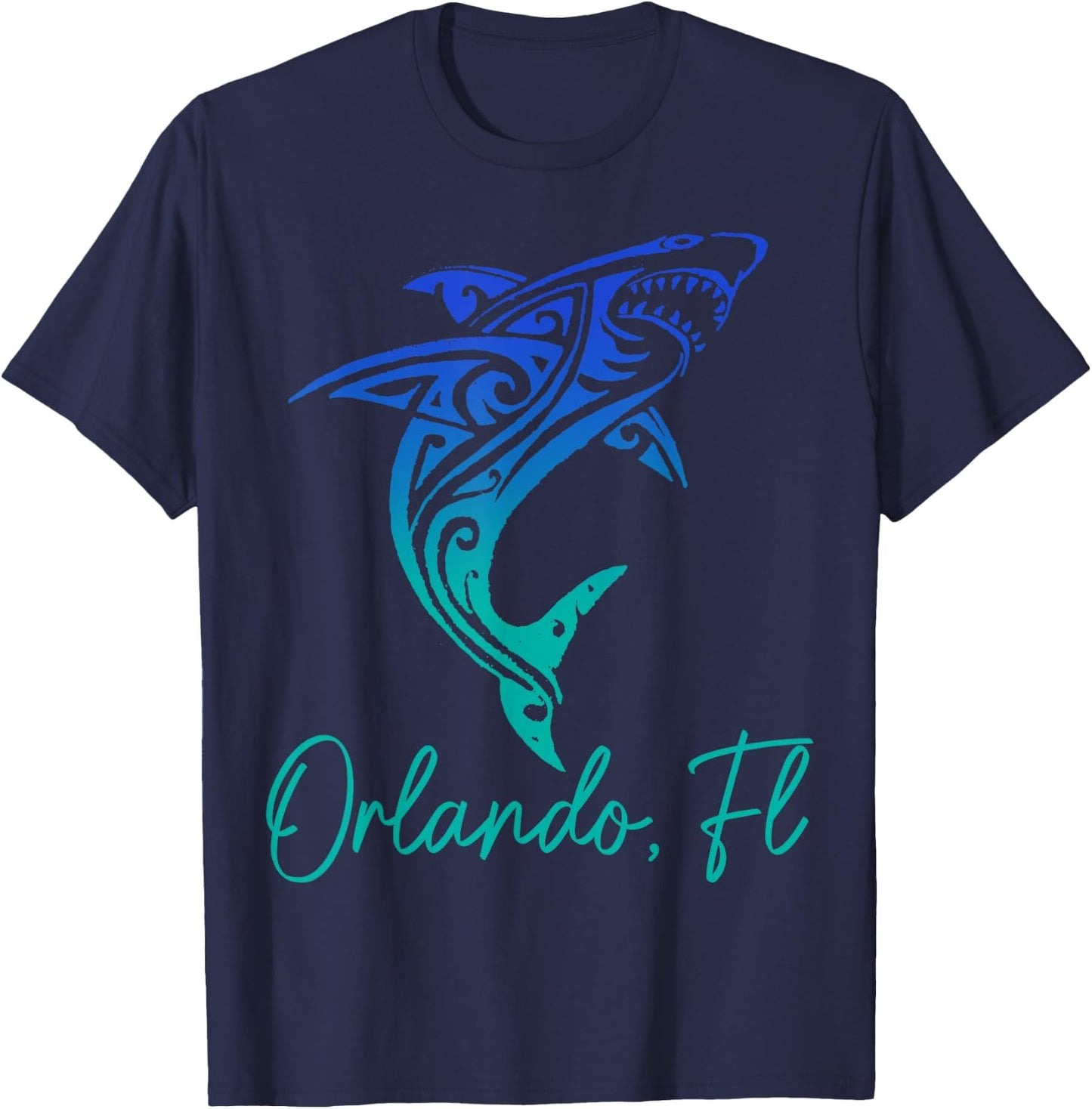 Orlando FL Shark Scuba Diving Surfer Surf Florida Surf T-Shirt - T-Shirt | Navy
