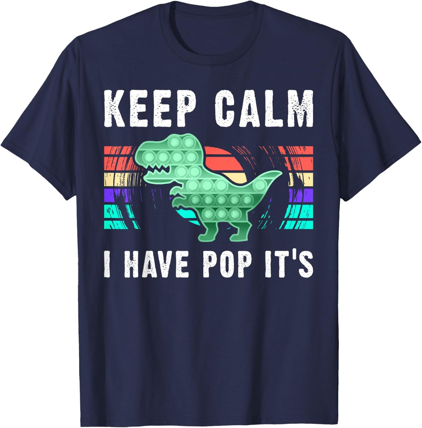 Fidget Toy Pop It Dinosaur for Boys T-Shirt - T-Shirt | Navy