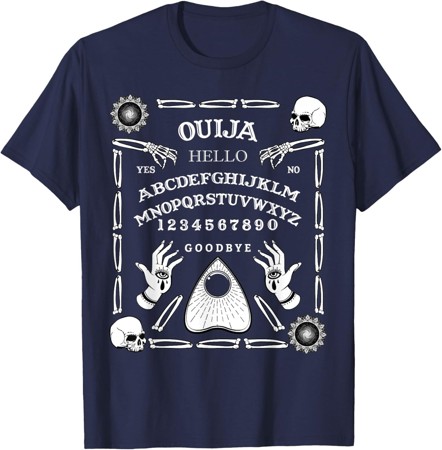 Halloween Ouija Spirit Board Ghost Paranormal Spiritual T-Shirt - T-Shirt | Navy