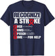 Recognize A Stroke Awareness Brain Attack I Wear Red T-Shirt - T-Shirt | Navy