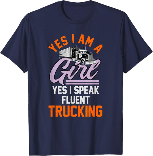 Truck driver | funny design for female truck drivers T-Shirt - T-Shirt | Navy
