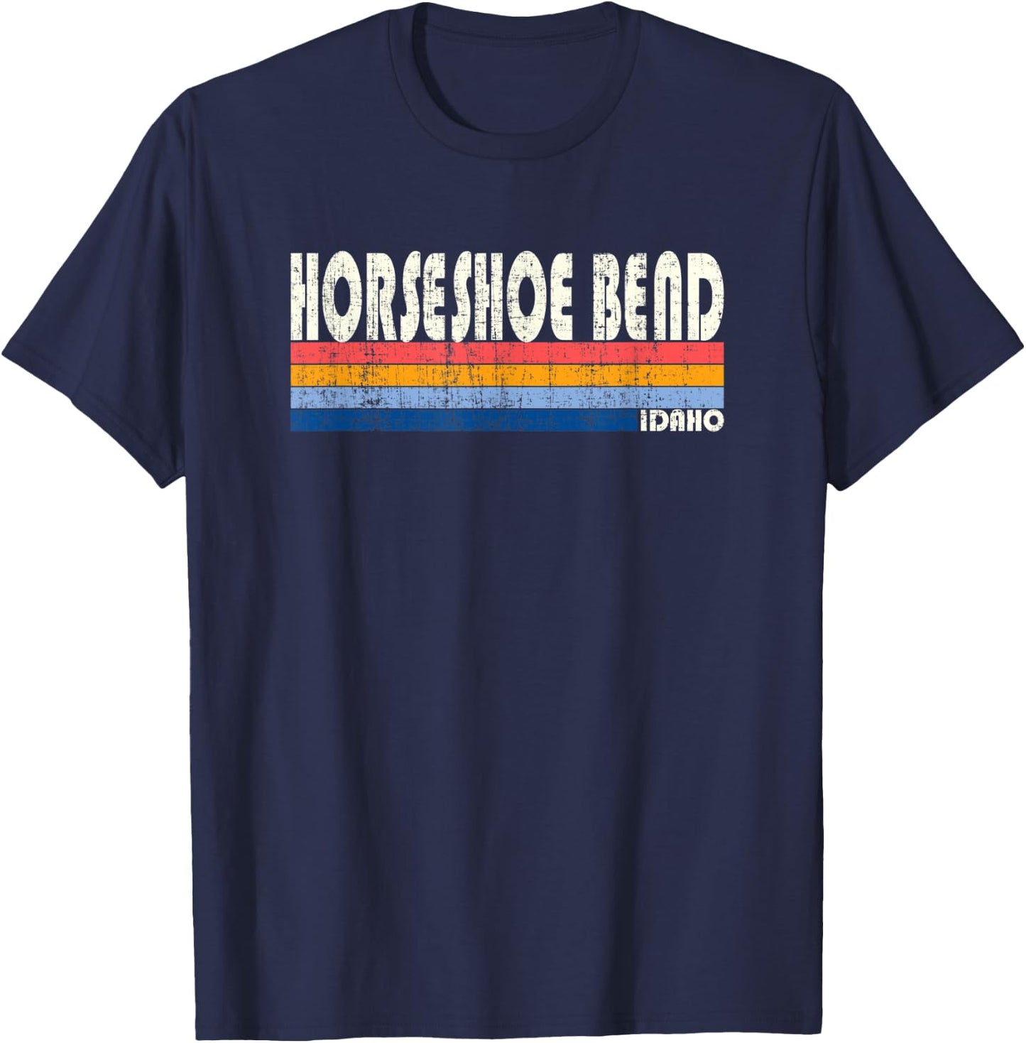 Retro Vintage 70s 80s Style Horseshoe Bend, ID T-Shirt - T-Shirt | Navy