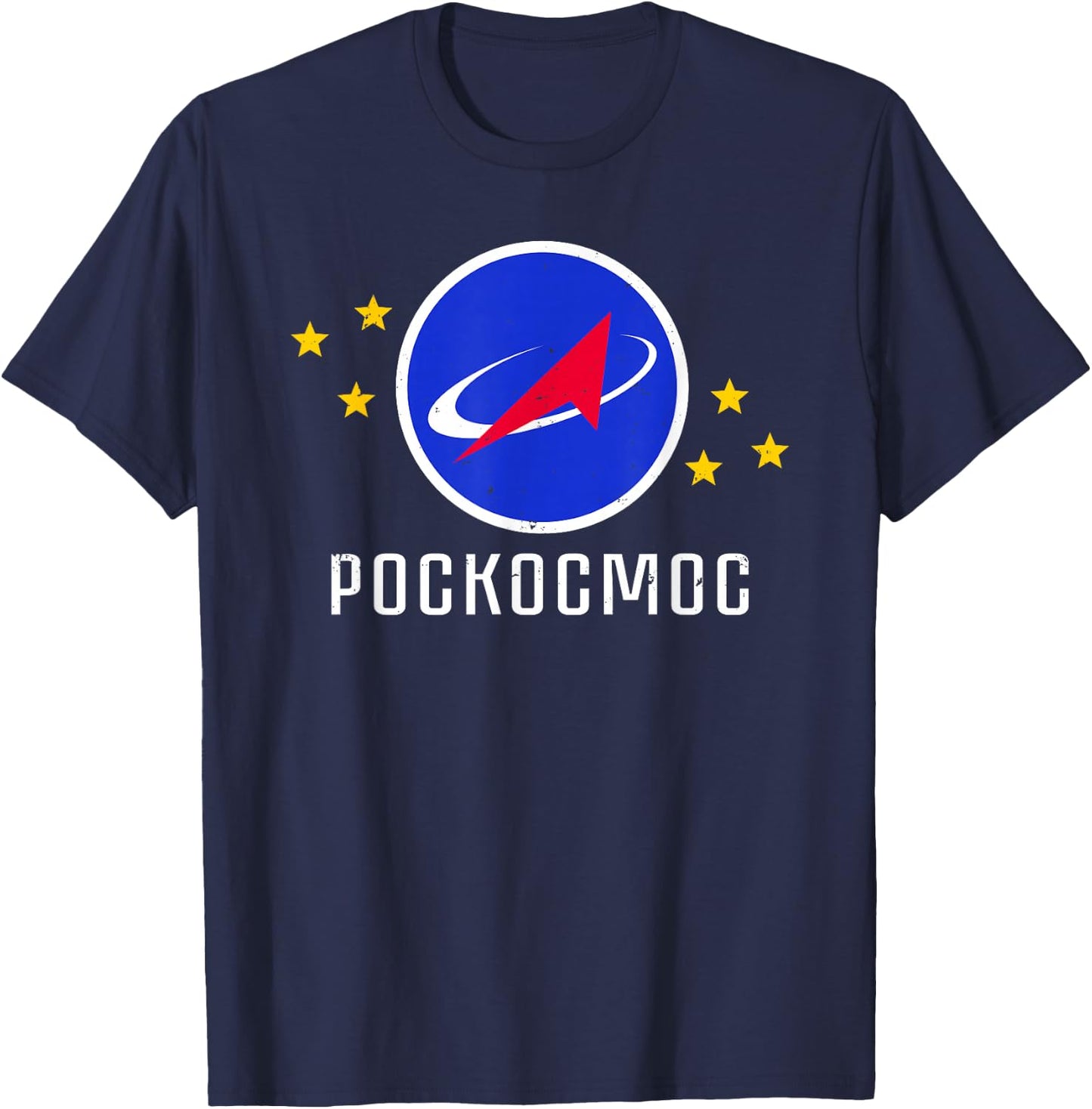 Roscosmos Space Russian Authority Russia Sputnik T-Shirt - T-Shirt | Navy