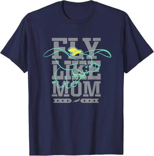Disney Dumbo Fly Like Mom Mother's Day T-Shirt - T-Shirt | Navy
